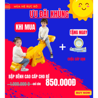 Bập bênh cho bé cao cấp, bập bênh đôi hươu cao cổ cho trẻ đồ chơi vận động trong nhà từ 1-8 tuổi chất liệu an toàn