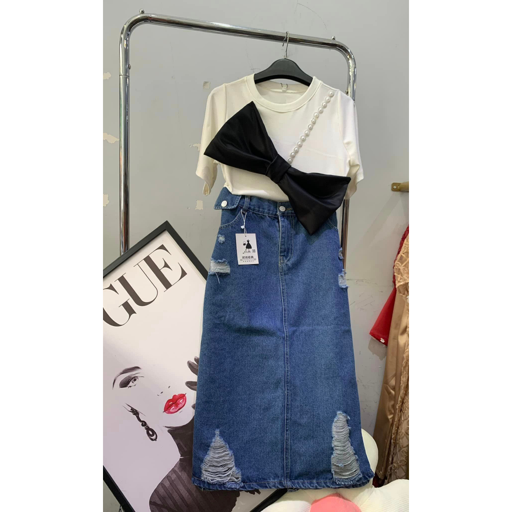 Chân váy jean dài BIGSize  MÃ:5404