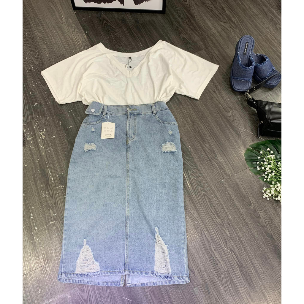 Chân váy jean dài BIGSize  MÃ:5404