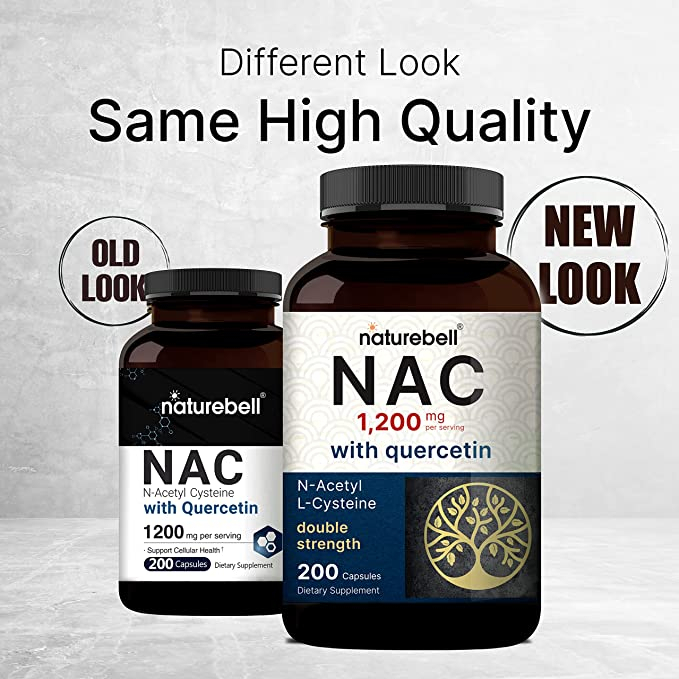 Naturebell N-Acetyl-Cysteine With Quercetin 1200mg - Viên uống giải độc gan , trắng da, chống oxy hoá 200 viên