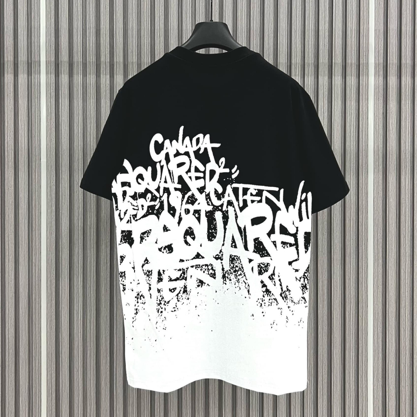 Áo Phông Nam Nữ DSQ Họa Tiết Hình In Loang Màu Cực nét - Áo Thun DSQ Form Unisex Hot 2023