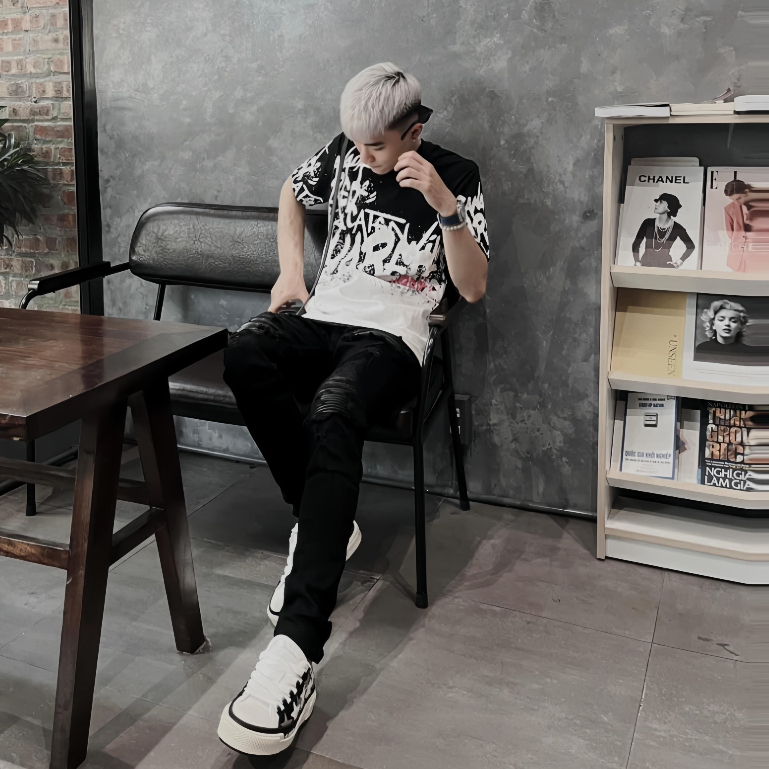 Áo Phông Nam Nữ DSQ Họa Tiết Hình In Loang Màu Cực nét - Áo Thun DSQ Form Unisex Hot 2023