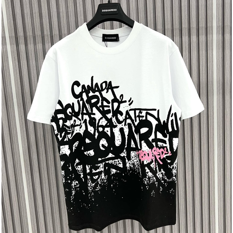 Áo Phông Nam Nữ DSQ Họa Tiết Hình In Loang Màu Cực nét - Áo Thun DSQ Form Unisex Hot 2023