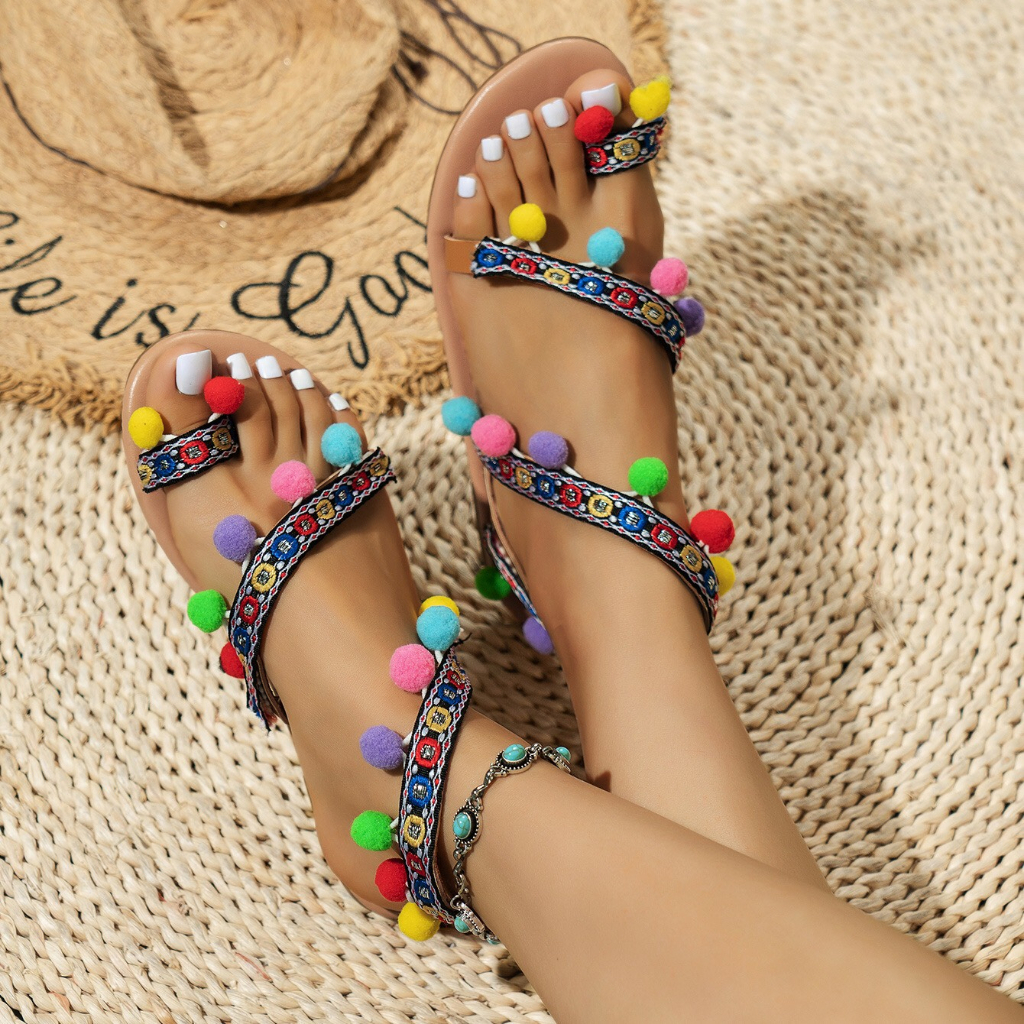 Dép Xăng Đan Tua Rua Phong Cach Bohemian Mẫu Mới