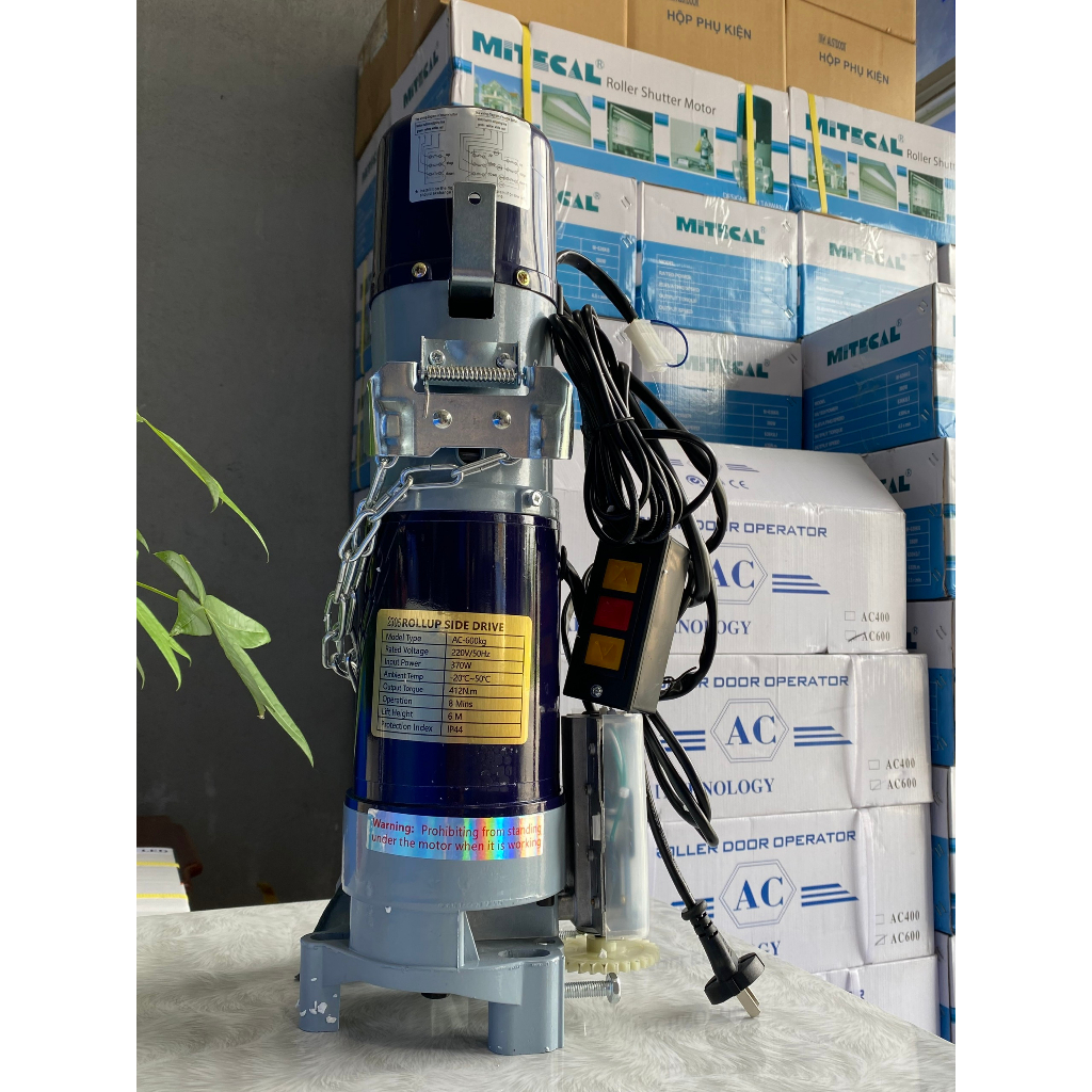 Bộ motor AC cửa cuốn 600kg - 220V dây đồng.