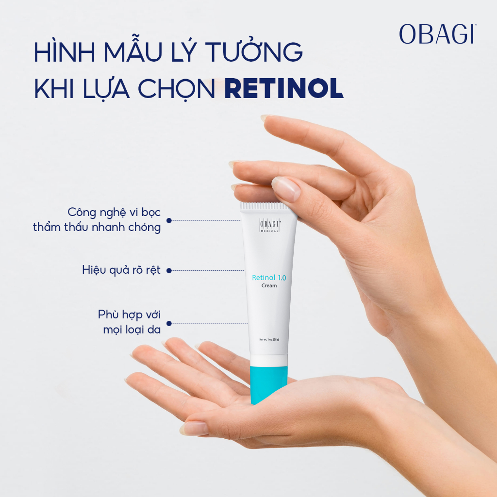 [Mã COSLUX08 giảm 120K đơn 1500K] Kem dưỡng da trẻ hóa, ngừa mụn Obagi 360 Retinol 1.0% 28g