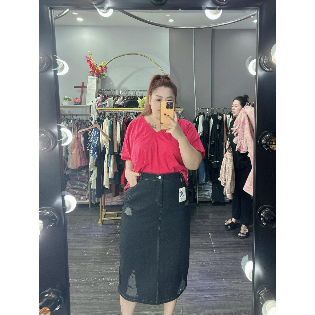 Chân váy jean dài BIGSize  MÃ:5404