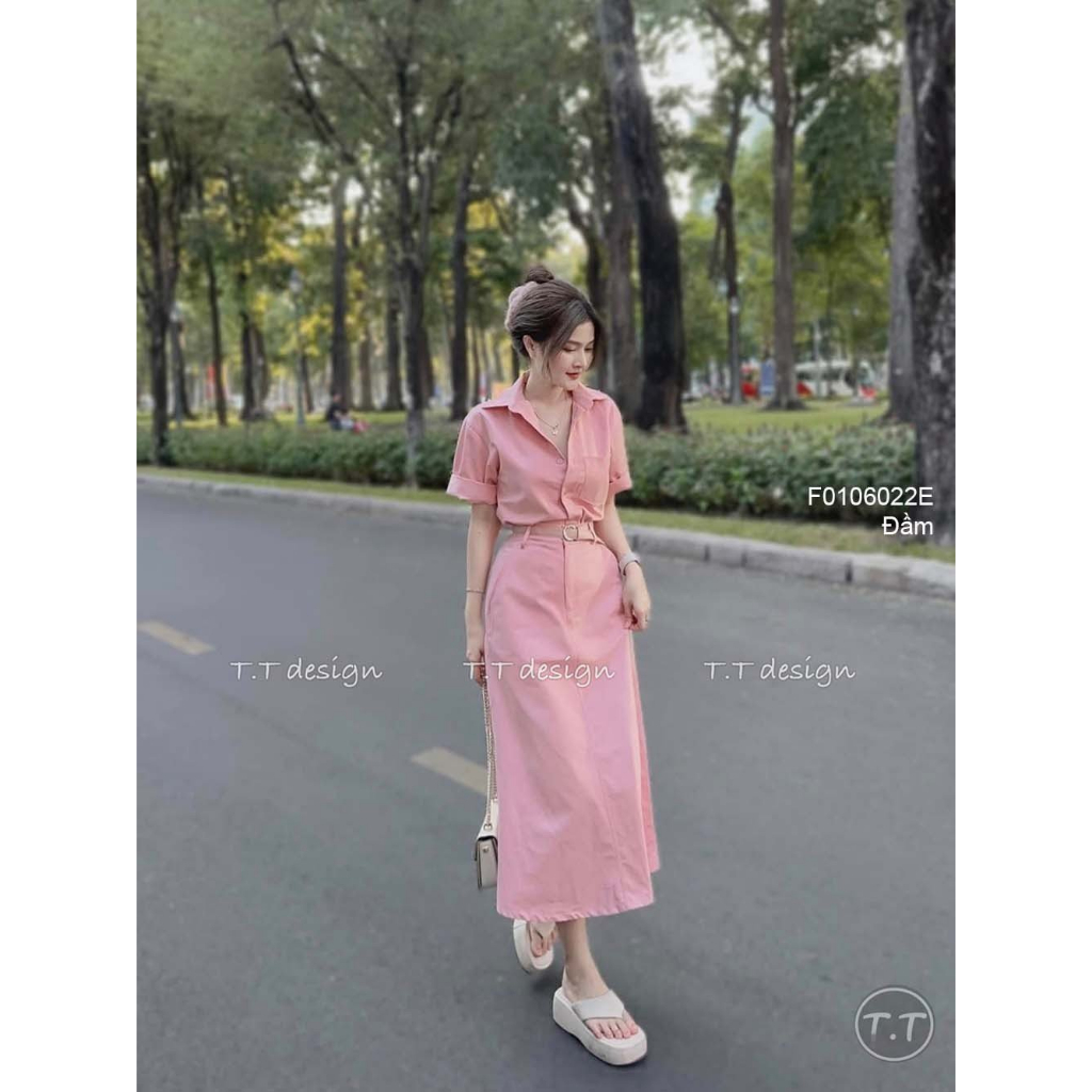 Đầm body dáng dài cổ bẻ tay con