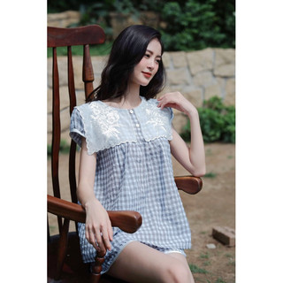 𝗛𝗮̀𝗻𝗴 𝗰𝗵𝗶́𝗻𝗵 𝗵𝗮̃𝗻𝗴 Set Đồ Ngủ Pyjama cao cấp cổ hoa chất liệu thô mềm kiểu dáng Babydoll xinh xắn - ON WORKSHOP
