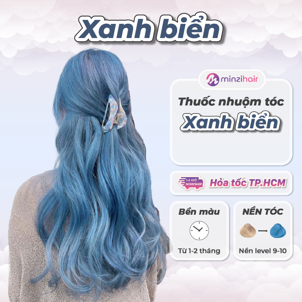 Thuốc nhuộm tóc Màu Xanh Biển - Xanh Dương Sáng - Minzihair, Minzihair HCM