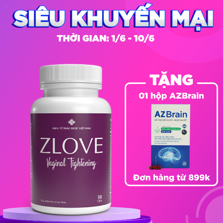 ZLV-ZLOVE Chính Hãng Grow Green AZ- Se Khít, Tăng Ham Muốn, Làm Hồng Cô Bé Thành Phần Thảo Dược An Toàn (Hộp 50 viên)