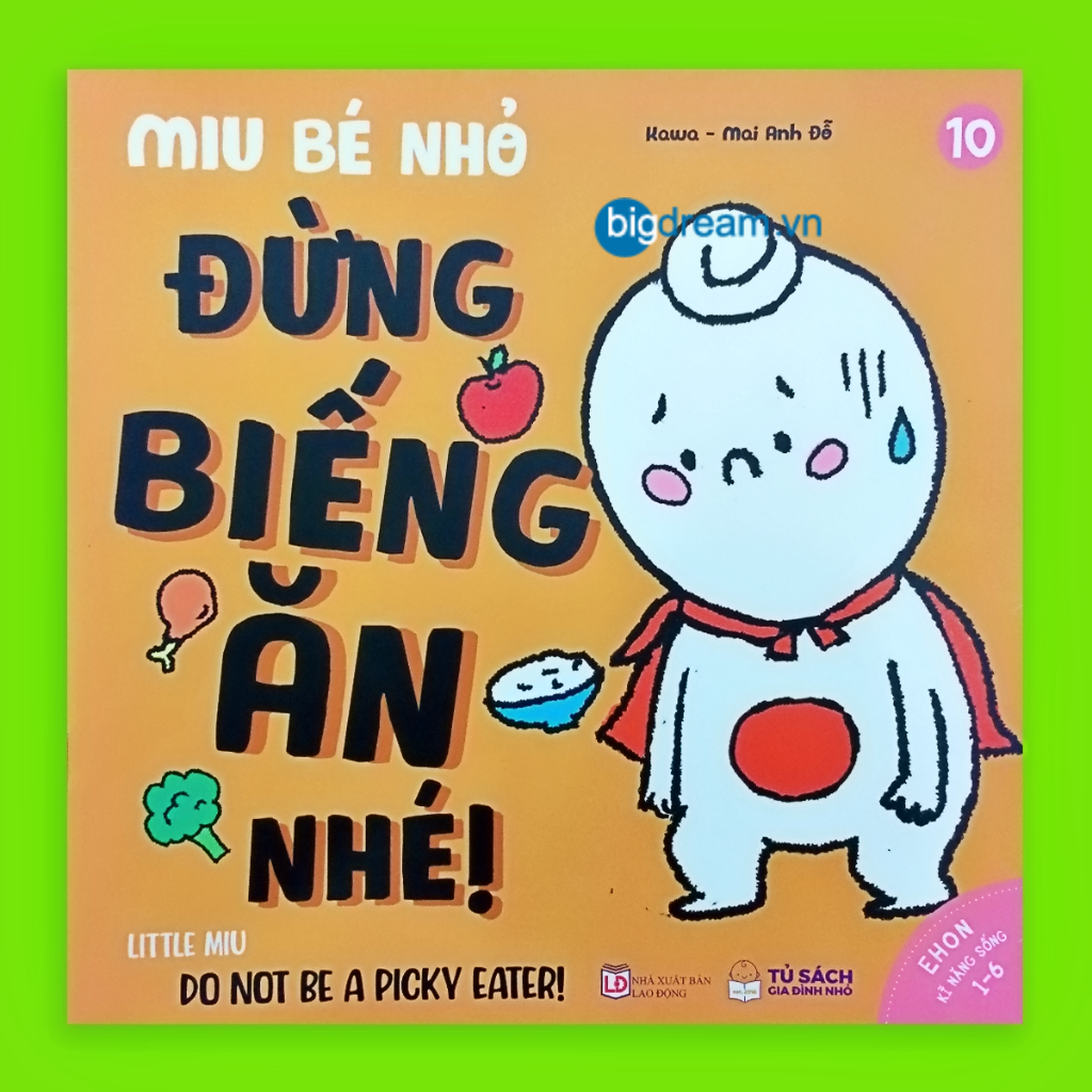 Sách - BẢN MỚI SONG NGỮ Miu Bé Nhỏ Đừng Biếng Ăn Nhé! P2 Ehon Kĩ Năng Sống Cho Bé 1-6 Tuổi Miu miu tự lập hiểu chuyện