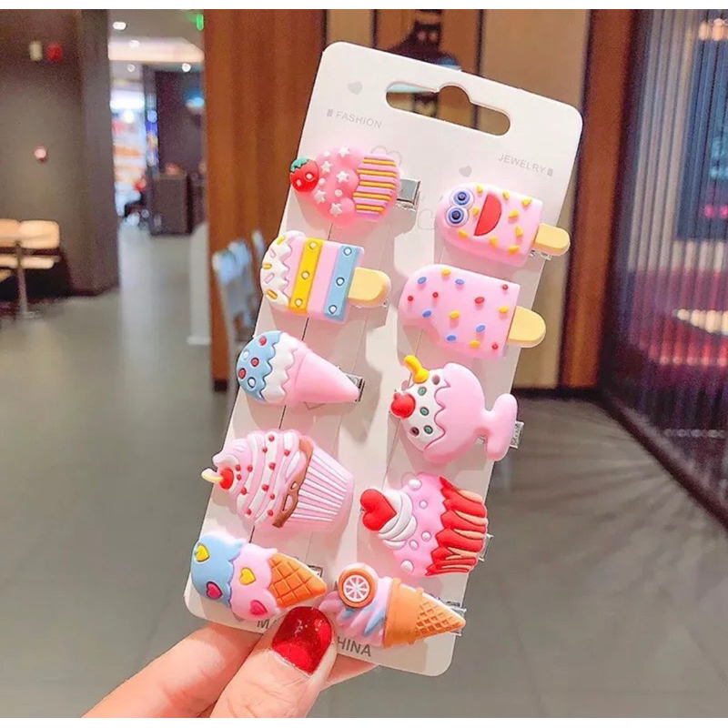 Set 10 kẹp tóc mẫu mới tết 2023 cho bé gái hoa quả hoạt hình cao cấp loại 1 xinh xắn đáng yêu hình thật