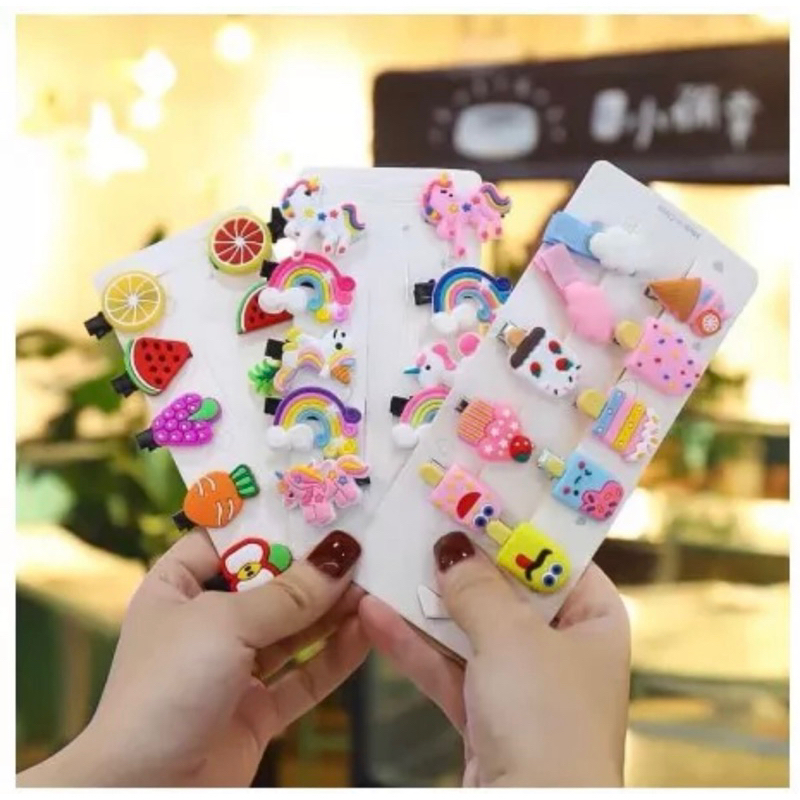 Set 10 kẹp tóc mẫu mới tết 2023 cho bé gái hoa quả hoạt hình cao cấp loại 1 xinh xắn đáng yêu hình thật