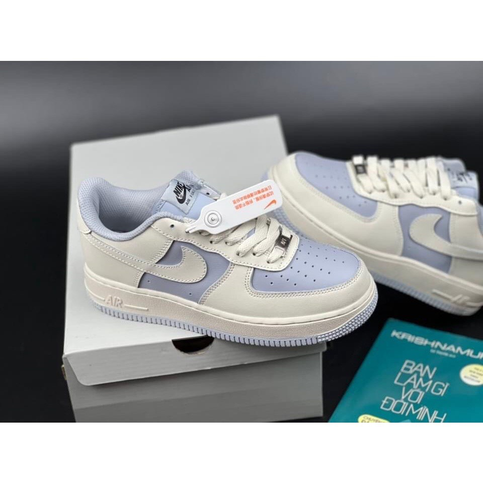 Giày Air Force 1 thời trang, Giày AF1 sneaker  Nam Nữ Thể Thao Trắng Xanh kem Thời Trang Hàng Đẹp Full Box
