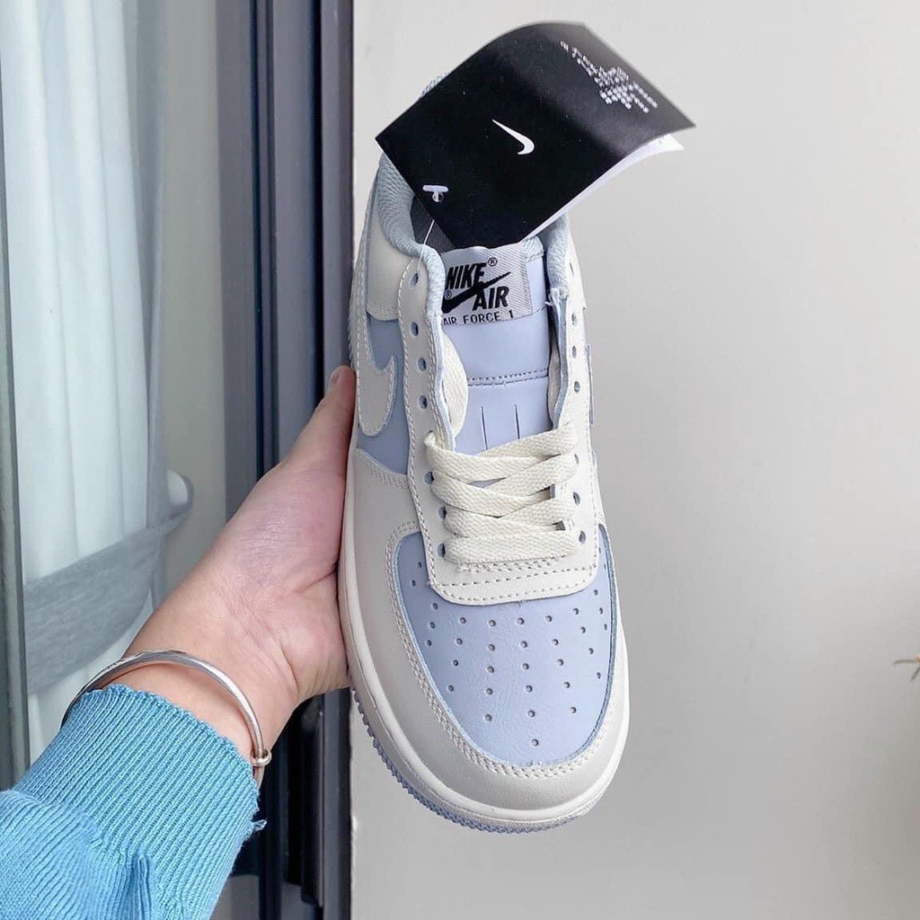 Giày Air Force 1 thời trang, Giày AF1 sneaker  Nam Nữ Thể Thao Trắng Xanh kem Thời Trang Hàng Đẹp Full Box