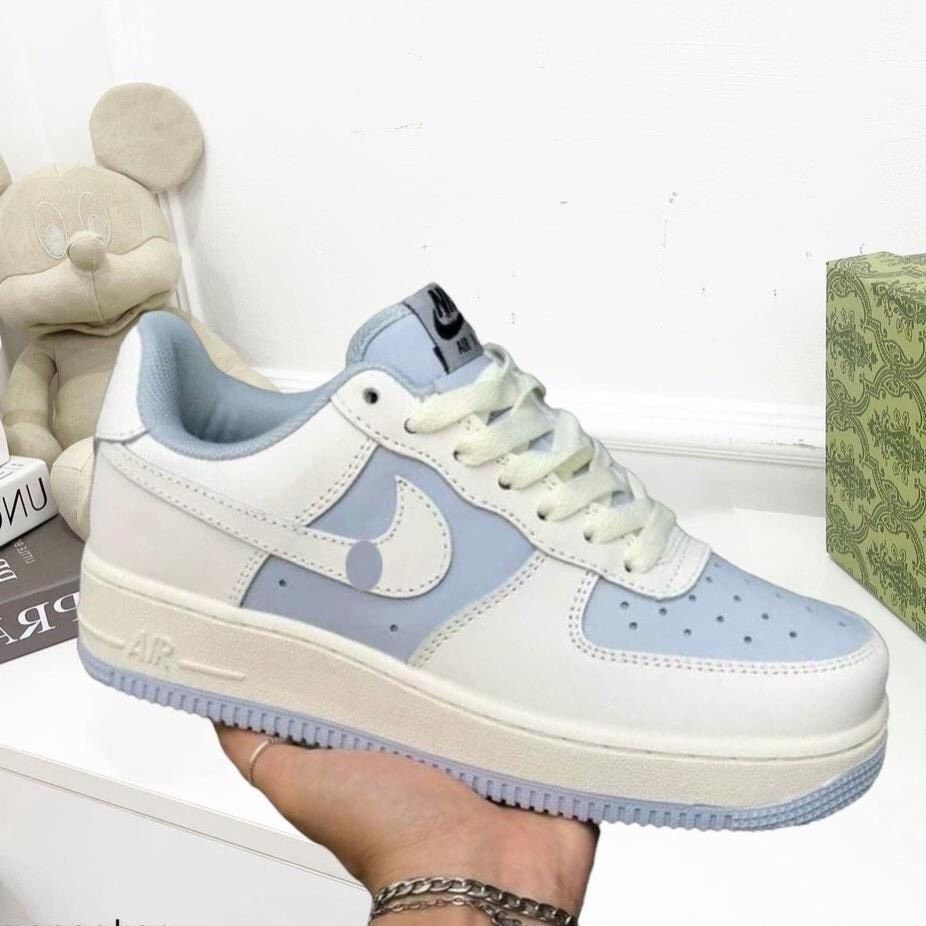 Giày Air Force 1 thời trang, Giày AF1 sneaker  Nam Nữ Thể Thao Trắng Xanh kem Thời Trang Hàng Đẹp Full Box