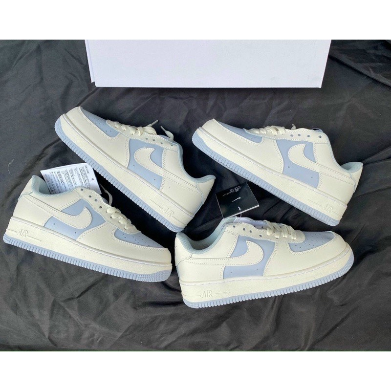 Giày Air Force 1 thời trang, Giày AF1 sneaker  Nam Nữ Thể Thao Trắng Xanh kem Thời Trang Hàng Đẹp Full Box