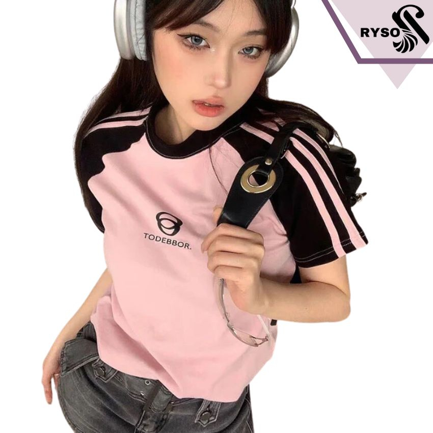 Áo Baby Tee Raplan in hình chất liệu 100% cotton Form Fit Phối Tay RYSO FASHION