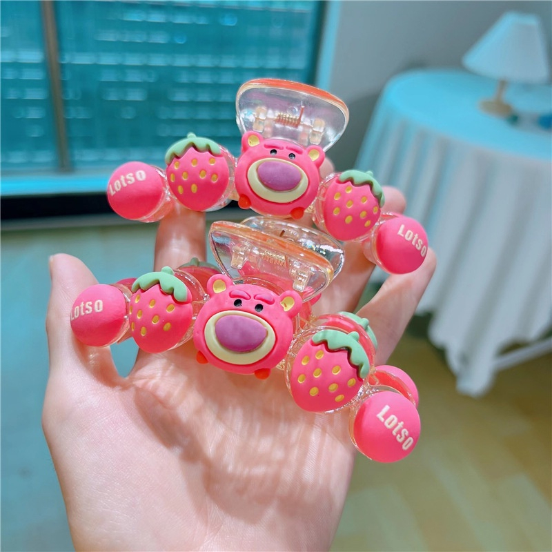Kẹp tóc mini hình gấu và dâu tây phong cách Hàn Quốc dễ thương. Ko để phân loại