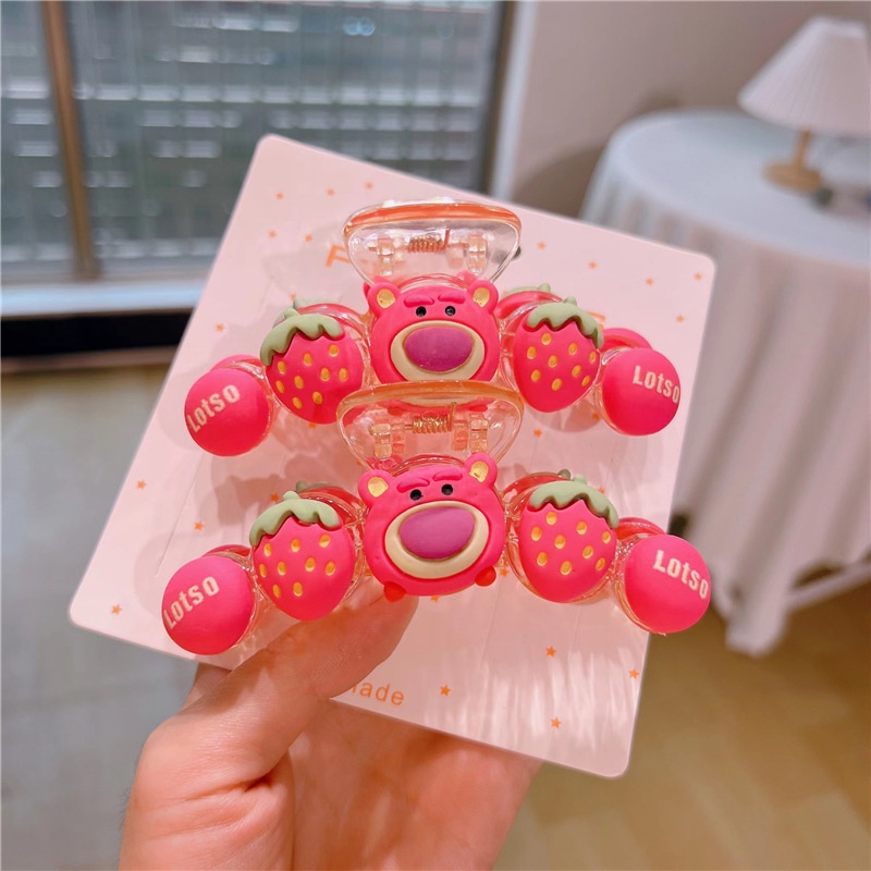 Kẹp tóc mini hình gấu và dâu tây phong cách Hàn Quốc dễ thương. Ko để phân loại