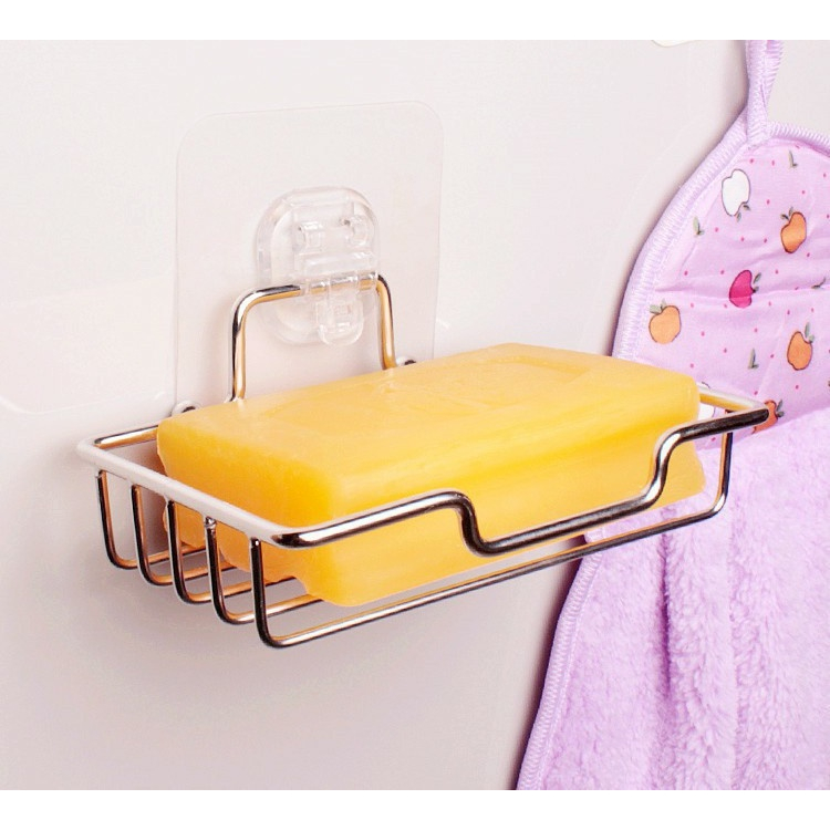 Kệ, Giá Đựng Xà Phòng Dán Tường Chất Liệu Thép Không Gỉ Sáng Bóng, Khay Đựng Xà Phòng Dán Tường Siêu Chắc, Chịu Lực Cao