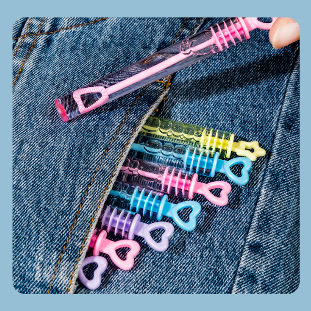 Lọ thổi bong bóng xà phòng dễ thương, đồ chơi mùa hè, hộp que thổi bong bóng, đồ chơi mùa hè, dã ngoại công viên