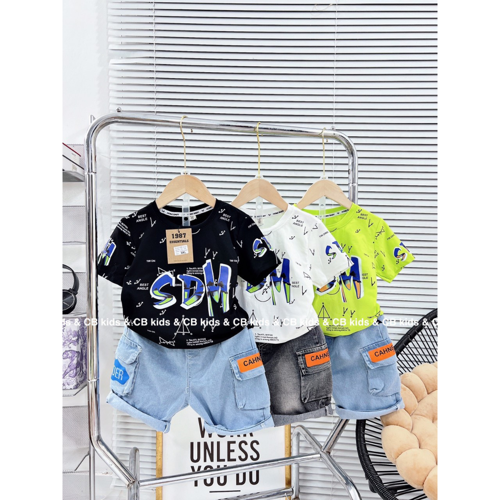 SIZE ĐẠI 18-28KG: Bộ áo phông SDM quần kaki phong cách cho bé trai - BSDM