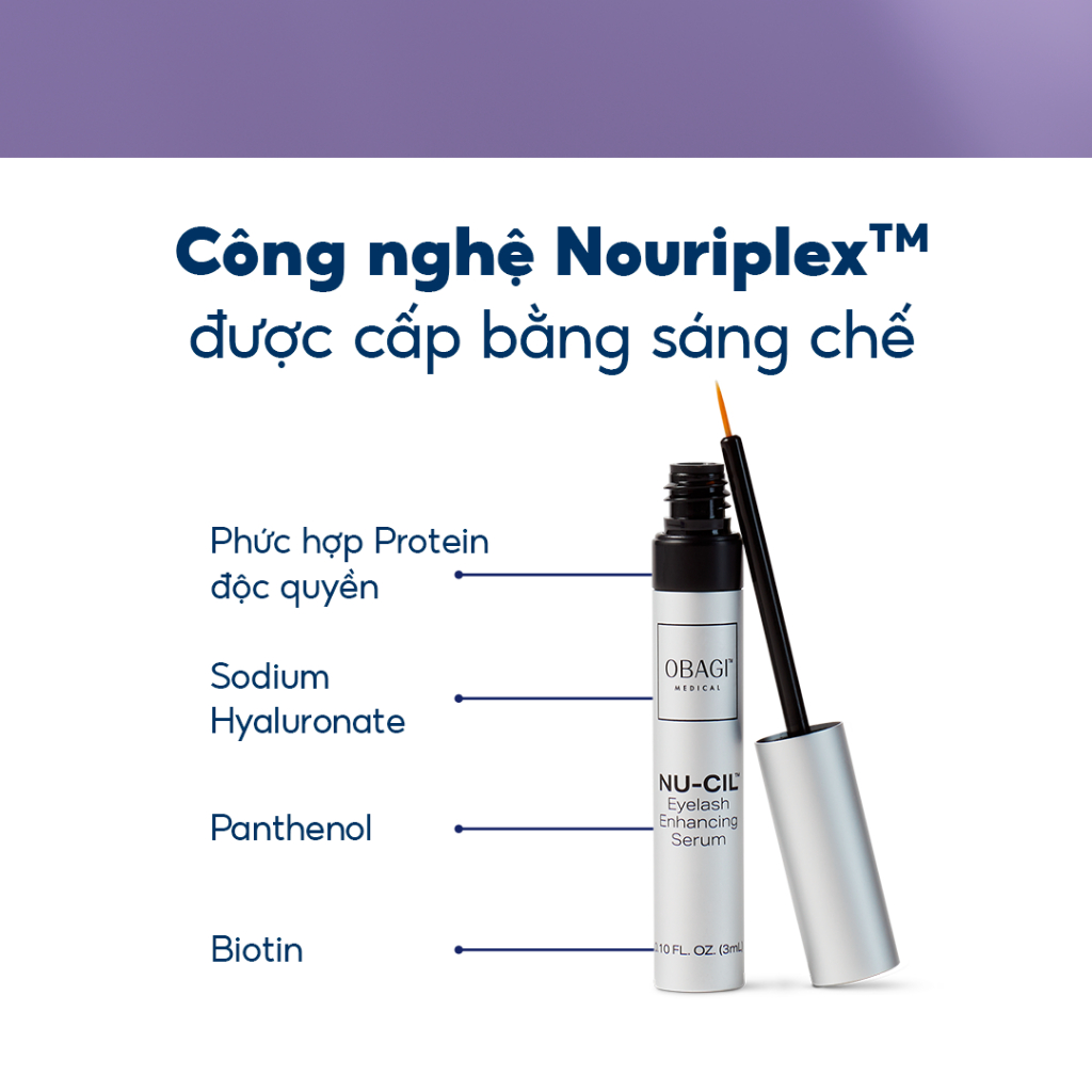 [Mã COSLUX08 giảm 120K đơn 1500K] Tinh chất dưỡng mi Obagi NuCil Eyelash Enhancing Serum 3ml