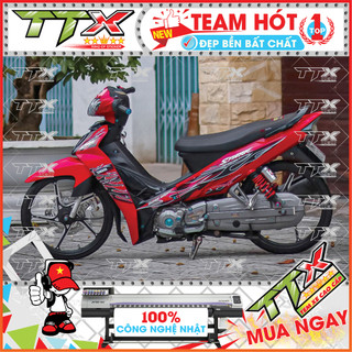 Tem sirius đỏ đen mới - tem lửa sirius siêu đẹp đen đỏ spark 50 - 110cc hót - mẫu team sirius