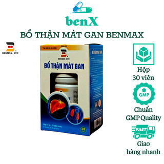 Bổ thận mát gan Benmax hộp 30 viên giúp bổ thận nam nữ, lợi tiểu, thải độc mát gan