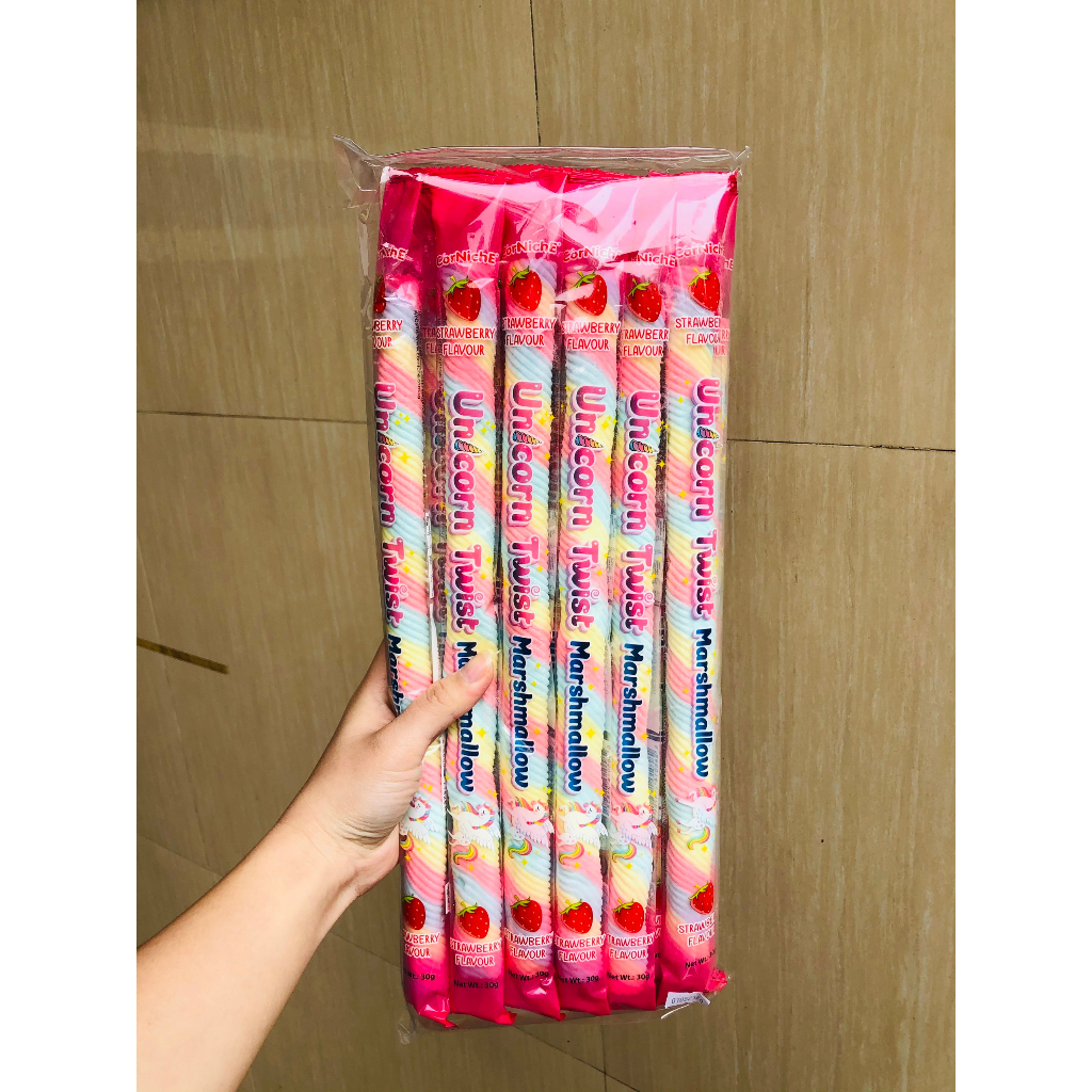 Kẹo Dẻo xoắn hỗn hợp Marshmallow Unicorn hiệu Corniche 30gr