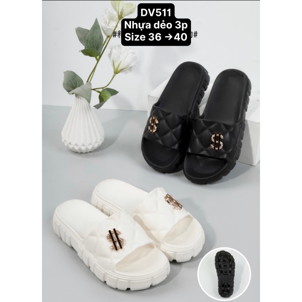 Dép nữ thời trang, dép cao su non 3p, DV511