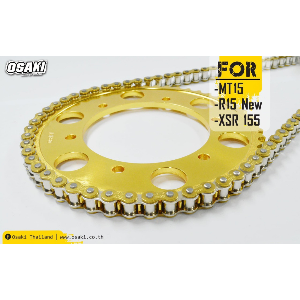 Bộ nhông sên dĩa osaki màu vàng EX155 ,R15