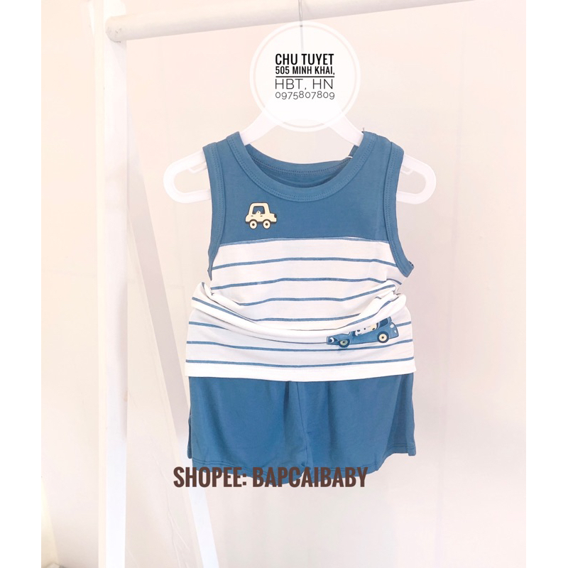 Bộ Ba lỗ chất petit hãng GoodMama cho bé trai bé gái mềm, thoáng mát.