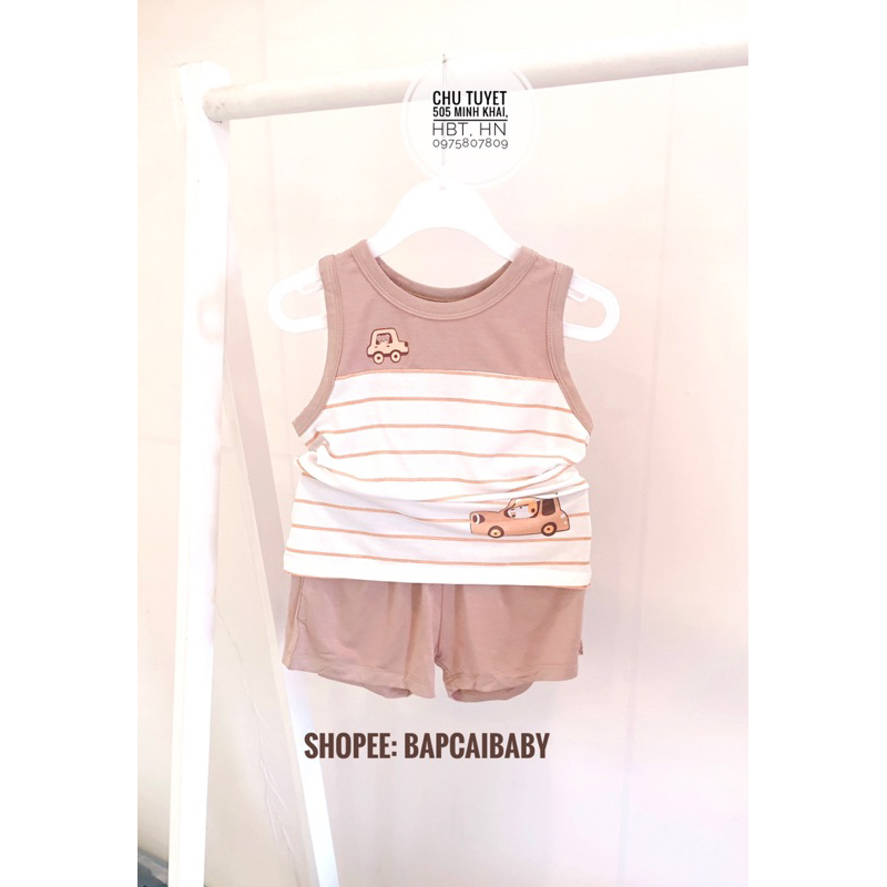 Bộ Ba lỗ chất petit hãng GoodMama cho bé trai bé gái mềm, thoáng mát.