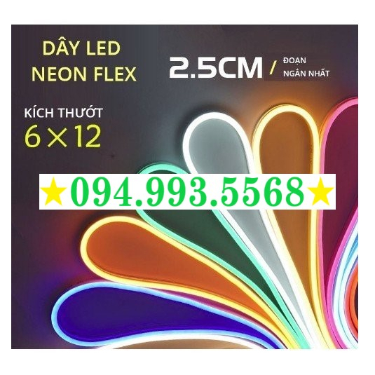 Dây led neon 5m led 12V dùng uốn chữ tạo hình biển quảng cáo luồn silicon nhôm định hình