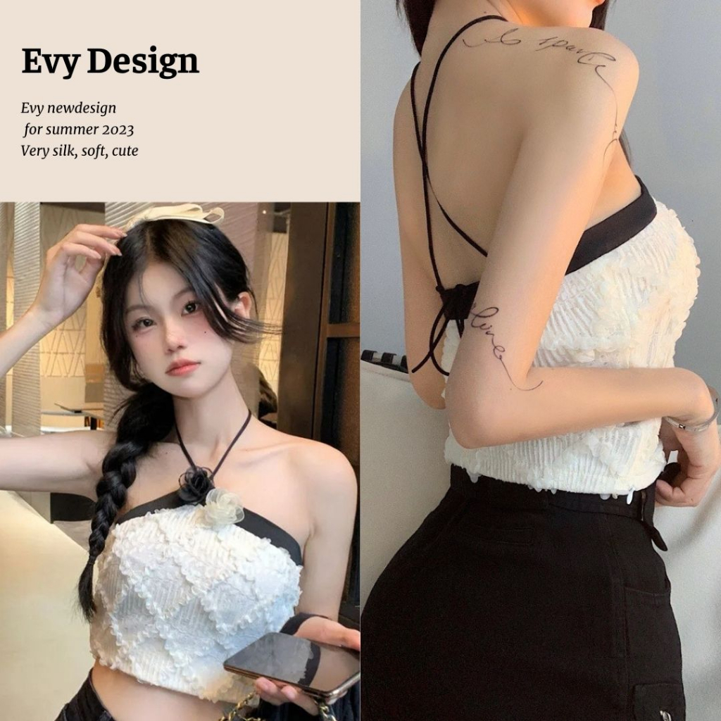 Áo croptop gợi cảm Phong cách Hàn Quốc, áo dây nữ dễ thương AD05