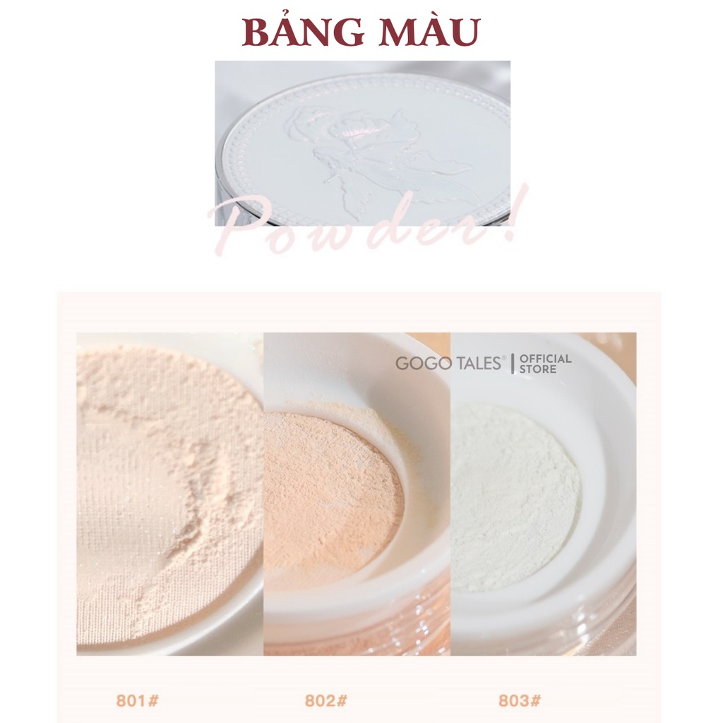 Phấn phủ kiềm dầu Gogo Tales lâu trôi nội địa trung chính hãng Phấn phủ dạng bột Nara GT278 nâng tone tự nhiên