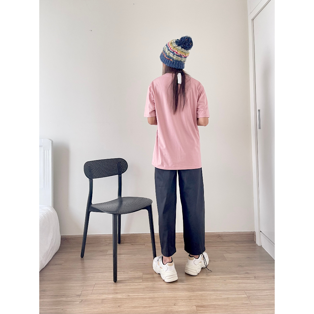 Quần ống rộng suông nữ lưng cao khóa trước 1 khuy vải kaki cotton mềm mát chính hãng AGE2X
