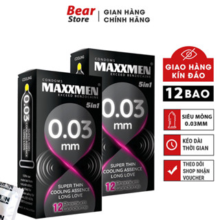Combo 2 hộp bao cao su size nhỏ 49mm Maxxmen 5in1 siêu mỏng chống xuất tinh sớm kéo dài quan hệ