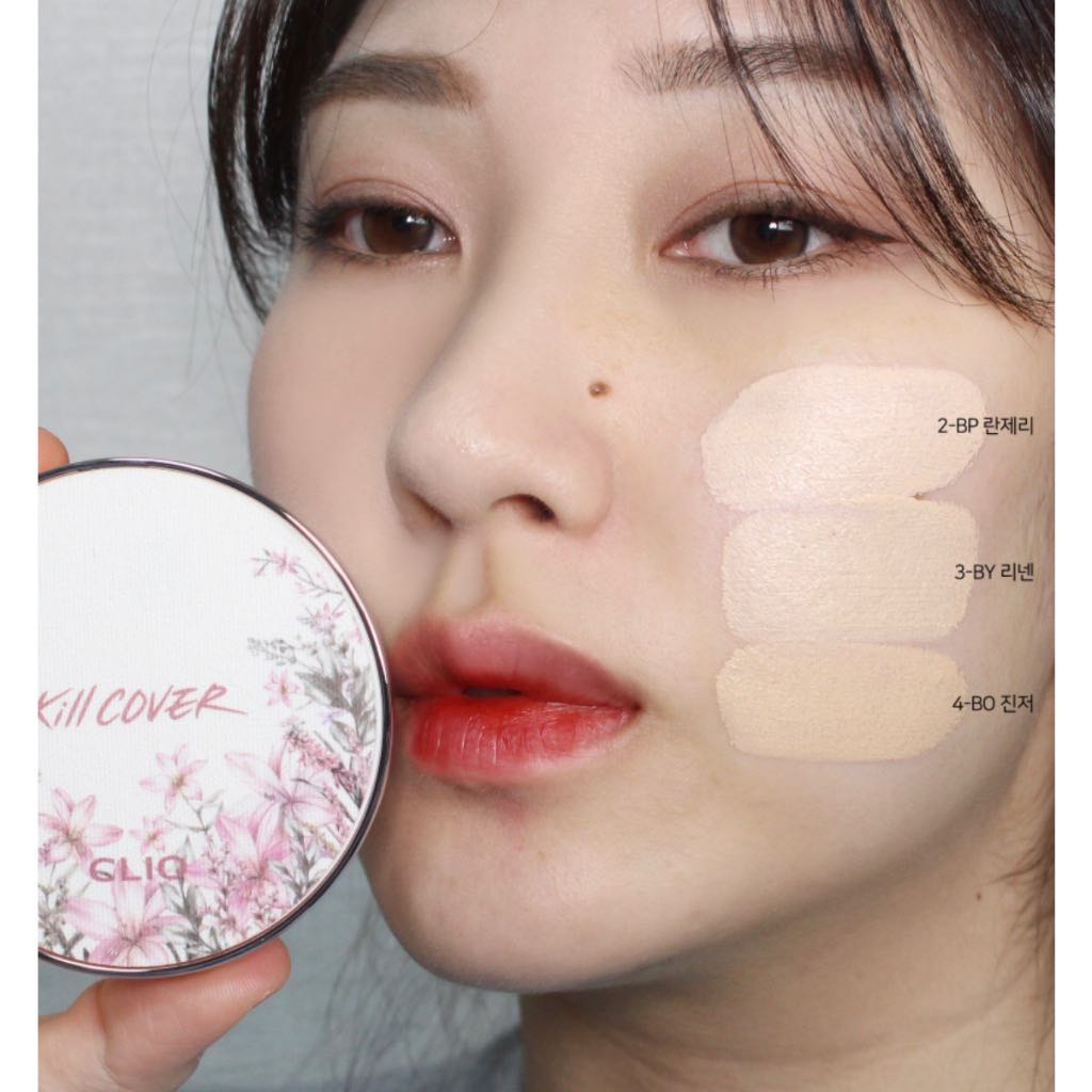 Set Phấn nước Clio Kill Cover Fixer Cushion Floral Tea Garden Collection SPF50+/PA+++