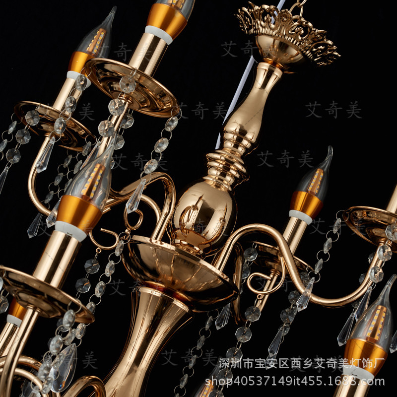 Đèn chùm sắt treo trần trang trí đám cưới sự kiện nhà hàng khách sạn