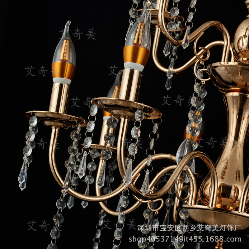 Đèn chùm sắt treo trần trang trí đám cưới sự kiện nhà hàng khách sạn