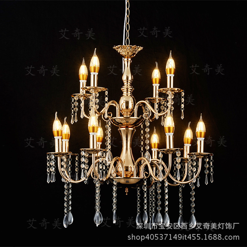 Đèn chùm sắt treo trần trang trí đám cưới sự kiện nhà hàng khách sạn