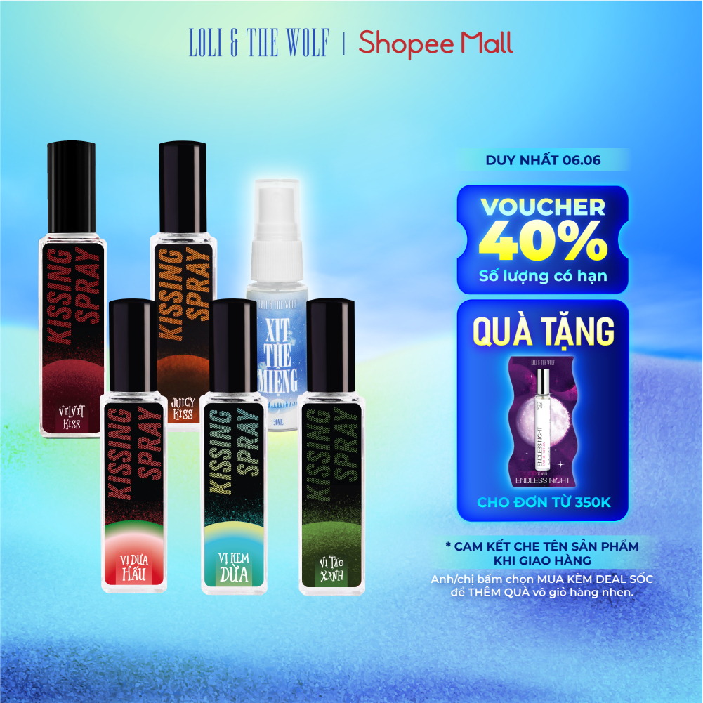 Xịt Thơm Miệng Kissing Spray Loli And The Wolf Hương Trái Cây Kẹo Ngọt The Mát Vị Bạc Hà Chai 20ml