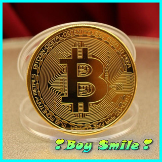 Đồng tiền may mắn bitcoin mạ vàng 24 + hộp nhựa đi kèm h008