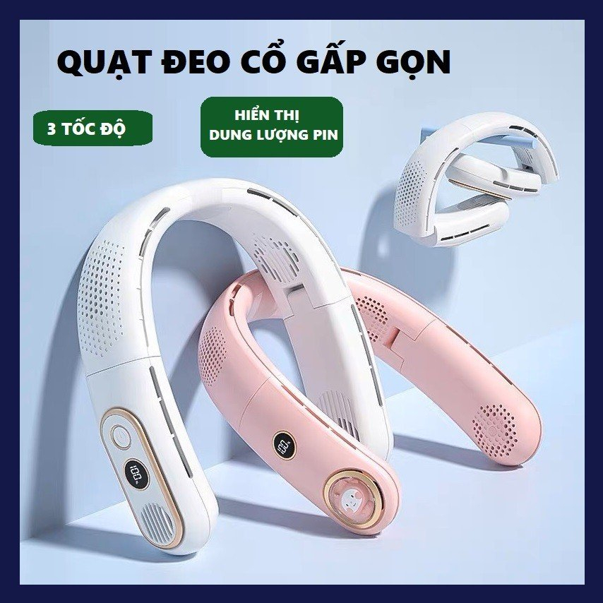Quạt đeo cổ gấp gọn A339, quạt thông minh không dây sạc pin USB, sử dụng ổ đĩa 4 động cơ, làm mát trong 1 giây