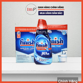 Combo Gel rửa bát Finish All in 1 Max và muối làm mềm nước Finish 1.2kg hoặc 1.5kg  - ImP