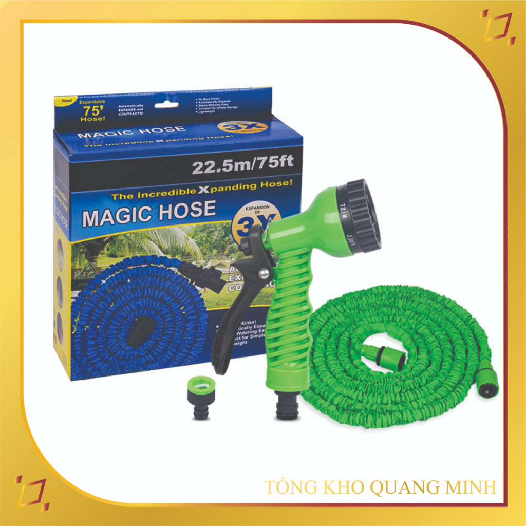 Bộ vòi xịt rửa xe, tưới cây giãn nở thông minh MAGIC HOSE, hỗ trợ tăng áp lực nước, nhiều chế độ xịt rửa